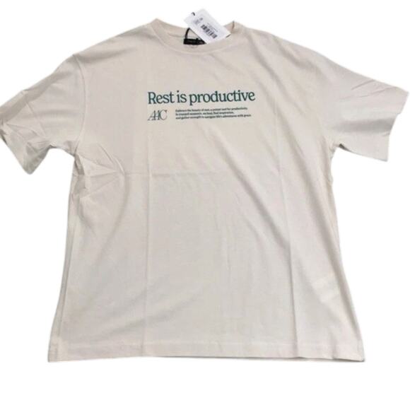 Active After Coffee Rest is Productive Unisex Short Sleeve Crewneck T‑Shirt Sz L - Picture 1 of 7